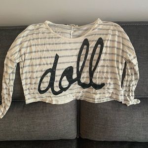 Forever21 Doll Long sleeve crop top